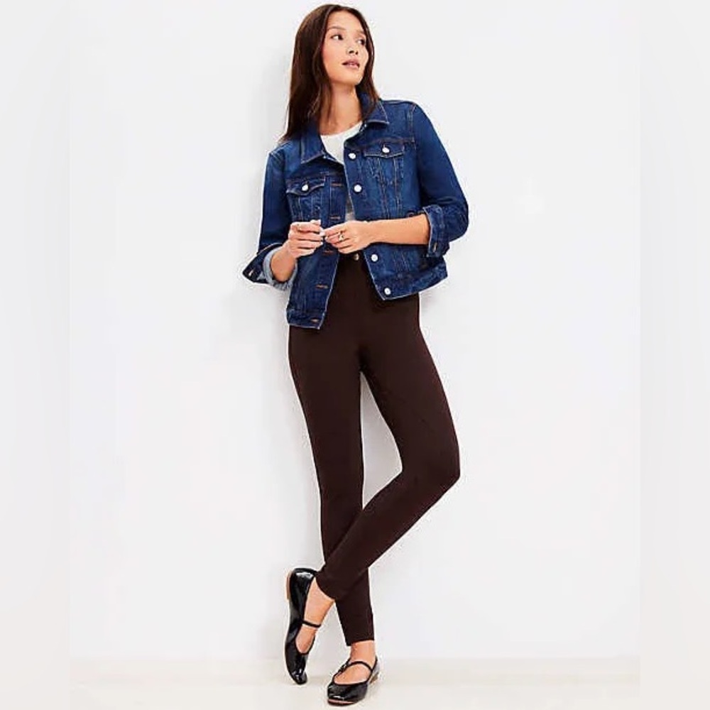 Loft brown cotton leggings L